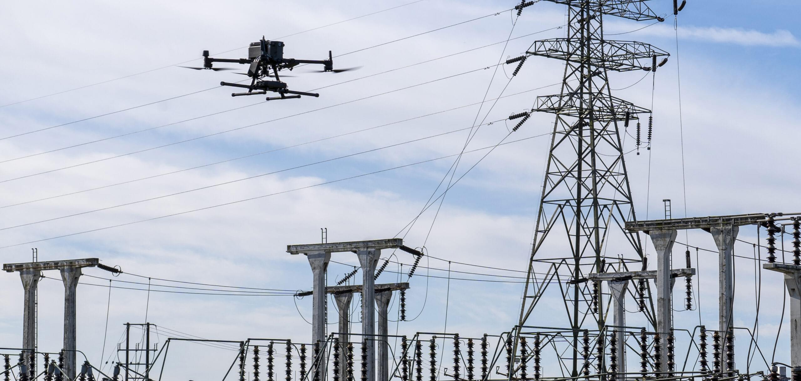 drone near power station