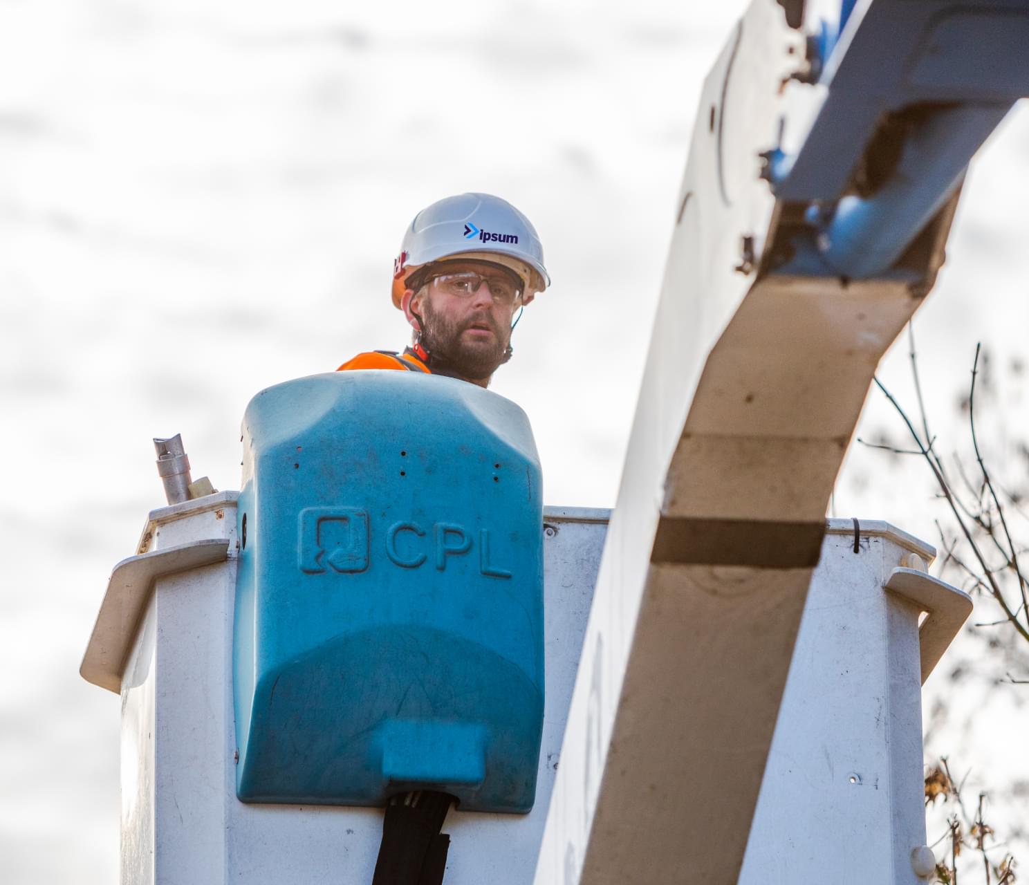 ipsum staff member in a crane