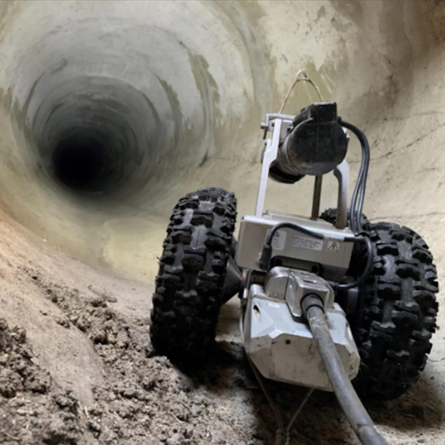 machine inside pipe