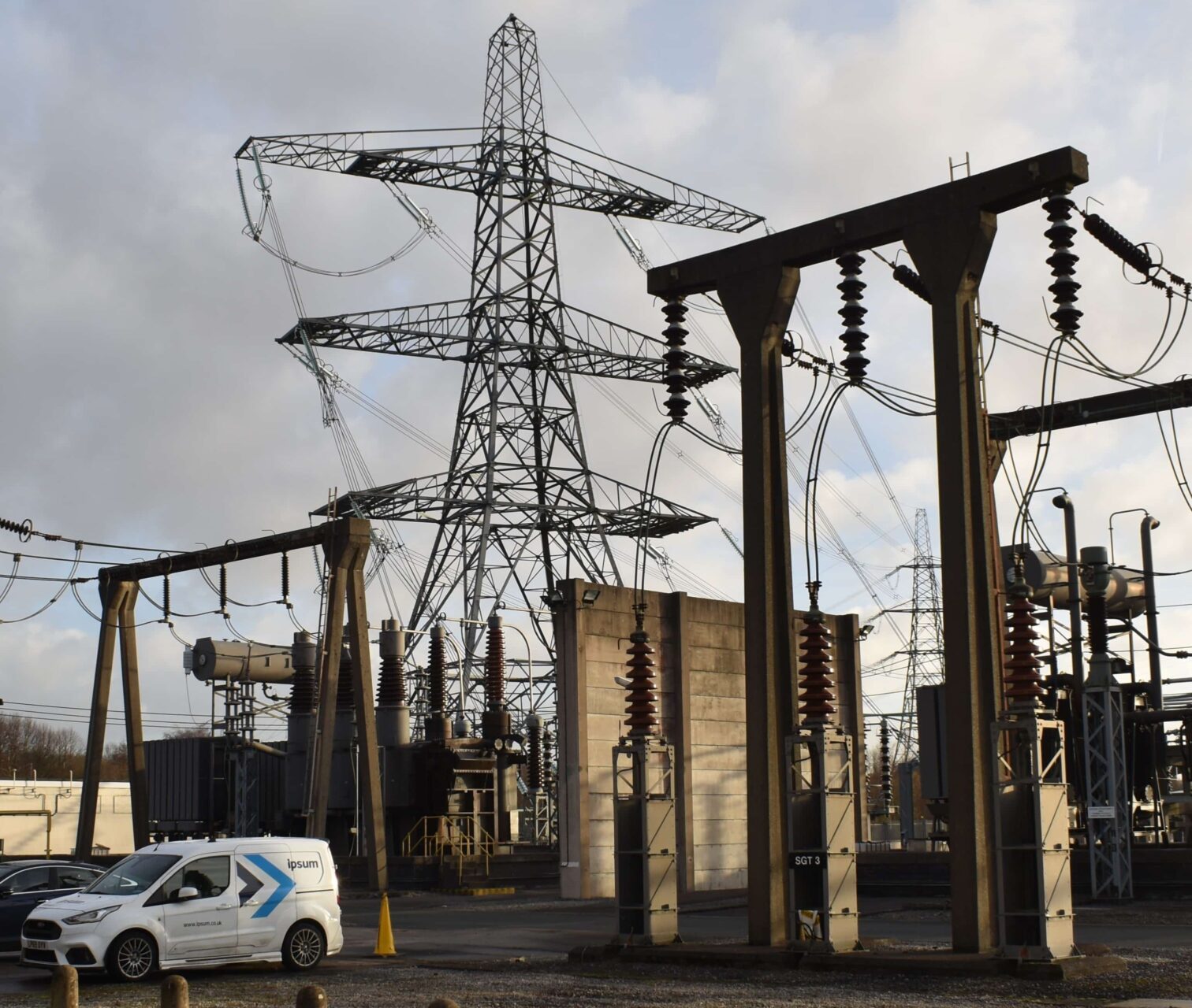 Power substation with Ipsum work van