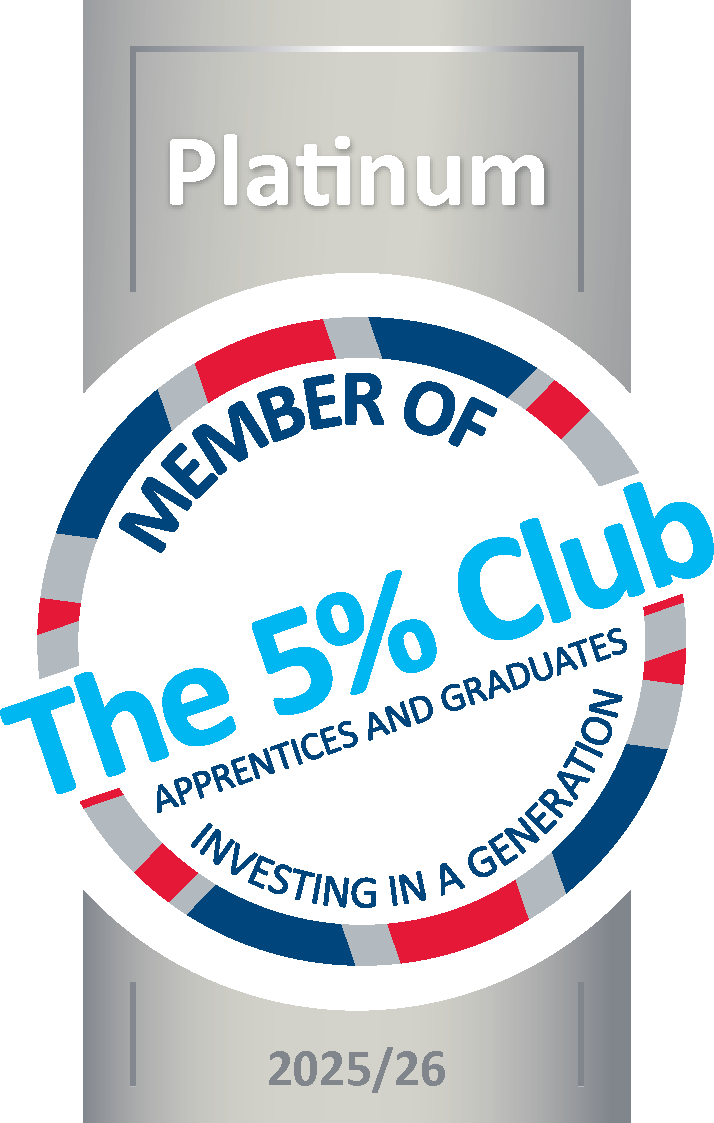 The 5% Club Platinum crest for 2025/26